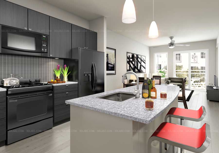 kitchen room design 3d